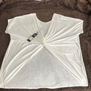 White simple perfection twist back top